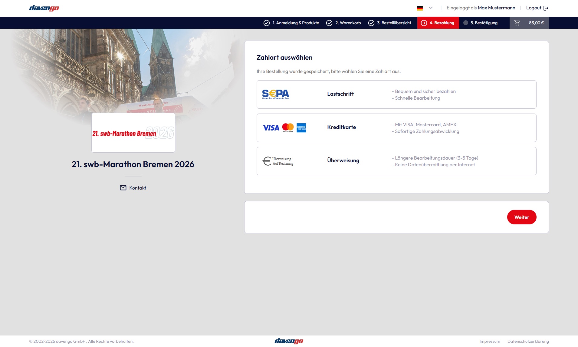 Zahlungsauswahl 2026: Übersichtlich, klar und modern