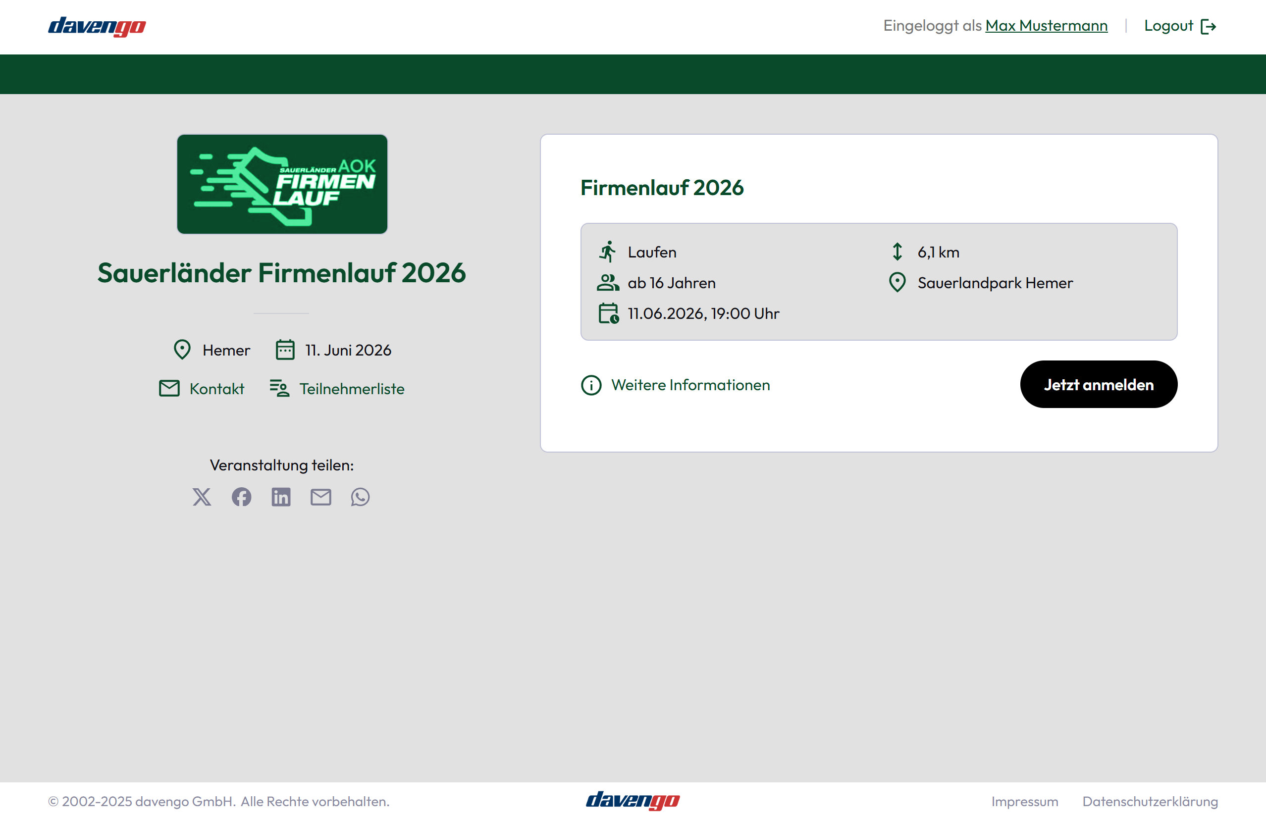 Branding: Sauerländer Firmenlauf